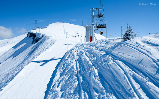 En route to the Tête des Saix (2120m) on the Gentianes chairlift.