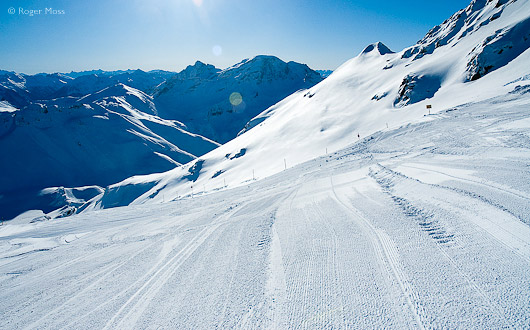 Freshly groomed piste, Serre Chevalier