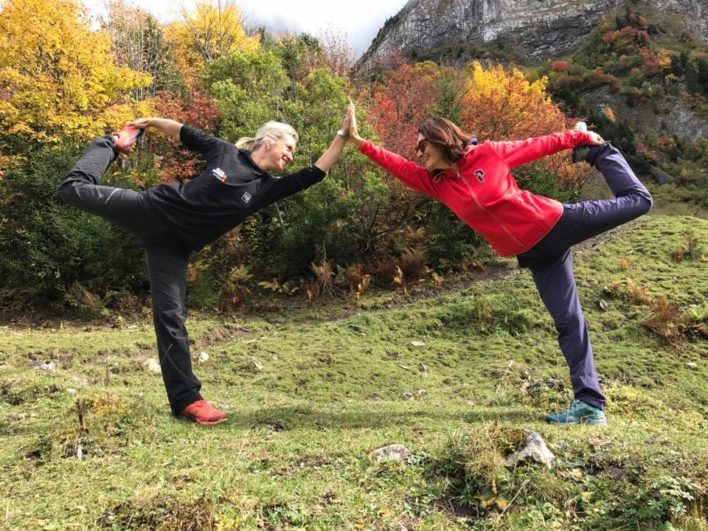Séance de yoga à Morzine