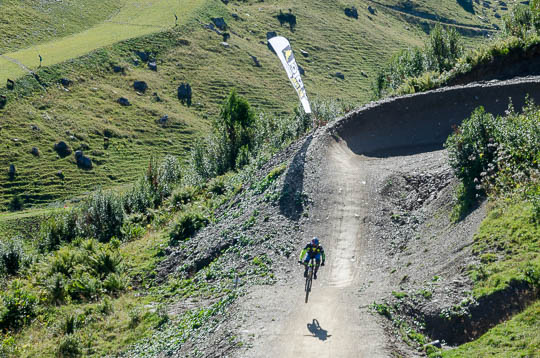 Mountain biker, Chatel, French Alps