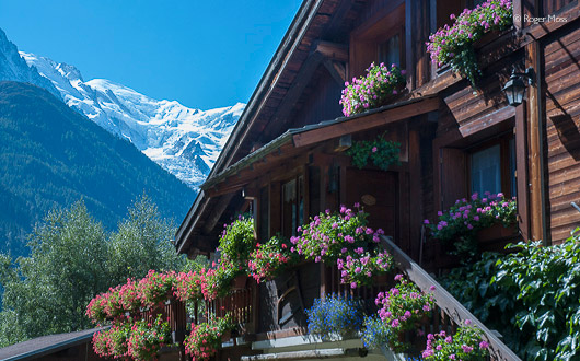 Chalet with flowers, mountain view, Chamonix