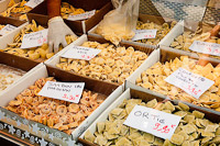 Fresh pasta stall, market at Barcelonnette, Vallée de l'Ubaye