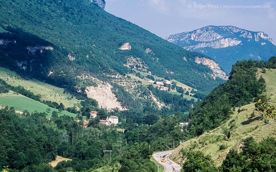 View of mountain valley in summer, near Echevis