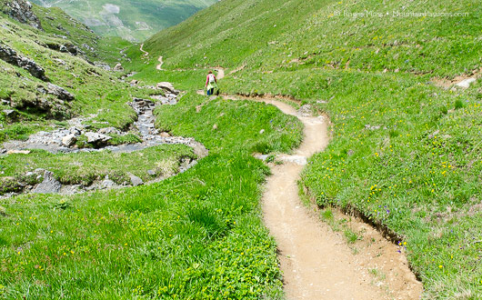 Footpath, Reserve Natural de la Sassiere, near Tignes