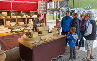 Cheese stall, market Tignes Le Lac