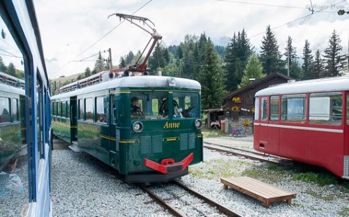 Mont Blanc Tramway at the Col du Volza.