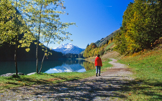 Lakeside footpath, Lac de Montriond, near Morzine.