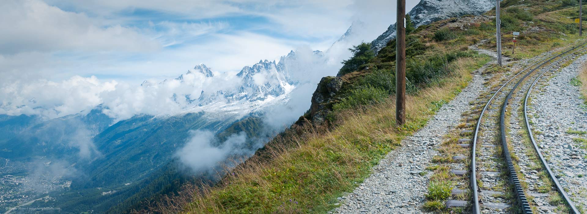 View over the Chamonix valley from the Mont-Blanc Tramway.