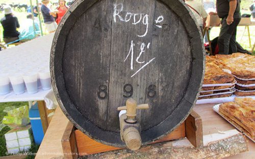 Detail of wine cask at Transhumance Festival