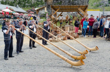 Alpine horns, festival, Châtel, Portes du Soleil, French Alps