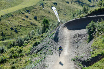 Mountain biker in Châtel, Portes du Soleil