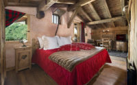 Hotel La Bouitte luxury bedroom in Alpine chalet, St Martin de Belleville, French Alps