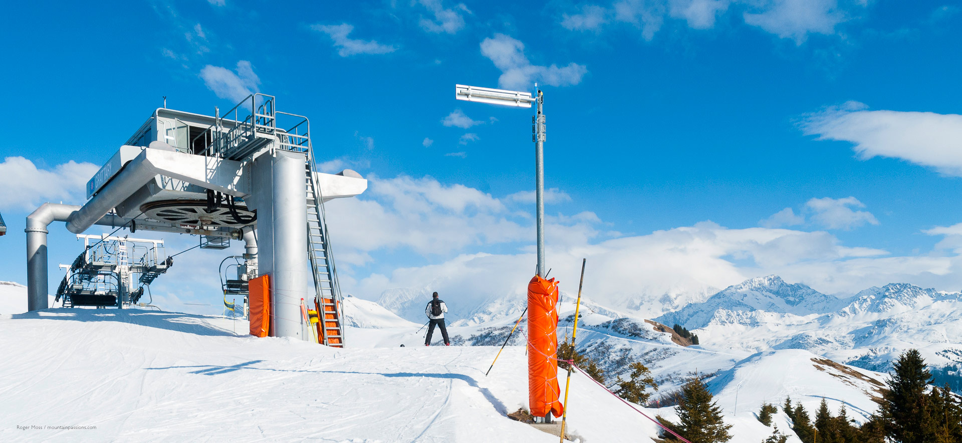 Skier leaving chairlift