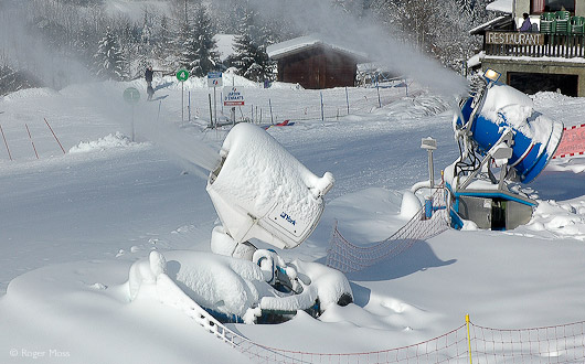 Making artificial snow ahead of winter