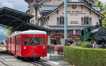 View of tramway at Mer de Glace gare, Chamonix