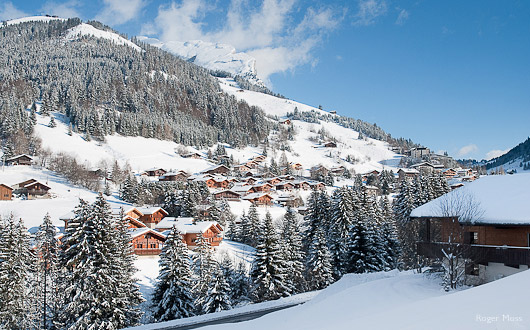 Piste-side chalets, La Clusaz