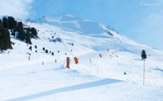 A view of the topmost ski pistes at La Norma.