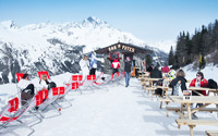 Restaurant L'Eterlou pasta bar at the top of the Melezet lift, La Norma