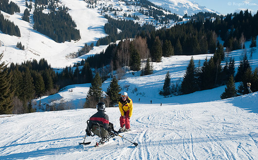 Handiskier and instructor, Les Gets