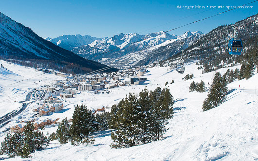Montgenevre village view from the slopes.