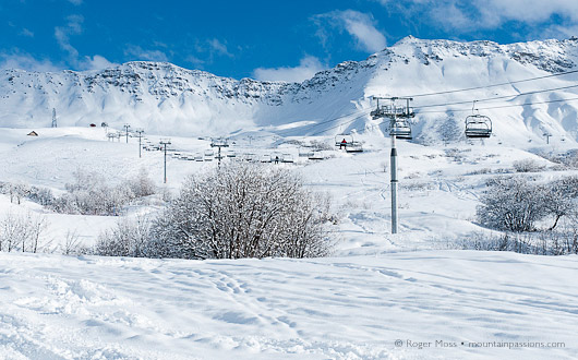 Fresh overnight snow lies deep, and clings to the trees, Saint-Francois-Longchamp