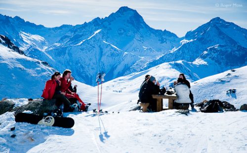 Picnic on La Sarenne piste, Alpe-d'Huez