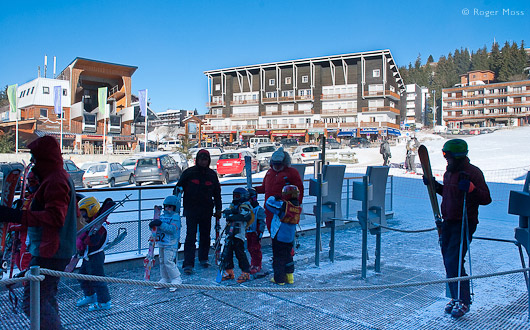 Lift entrance with skiers, Chamrousse 1650