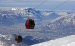 Gondola at Chamrousse with Grenoble beneath.