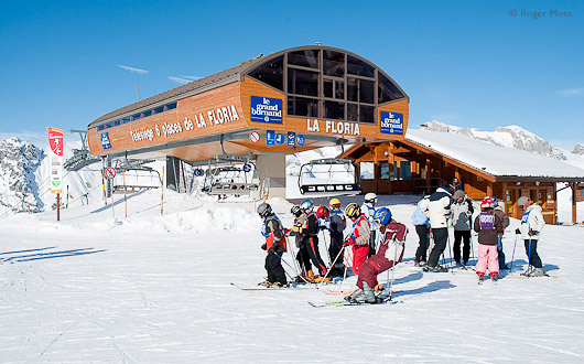 The six-seater high-speed Floria lift offers quick access to the heart of the ski area, Le Grand Bornand