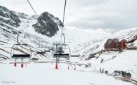 Ski-lift in valley, La Mongie