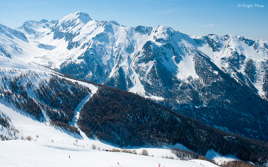 Treeline and piste, Les Orres