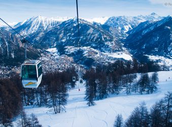 Briancon can be seen far below the prorel gondola