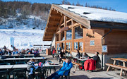 Chalet Pra Long bar restaurant with views over Briancon