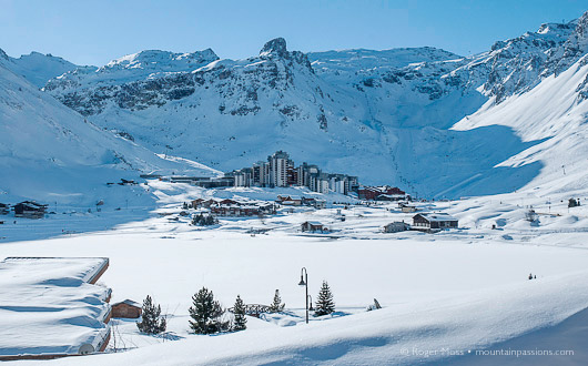 Tignes, view towards Val Claret over the lake