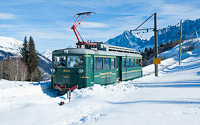 Mont Blanc Tramway in winter, Les Houches