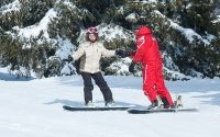 Snowboarder private lesson with ESF instructor