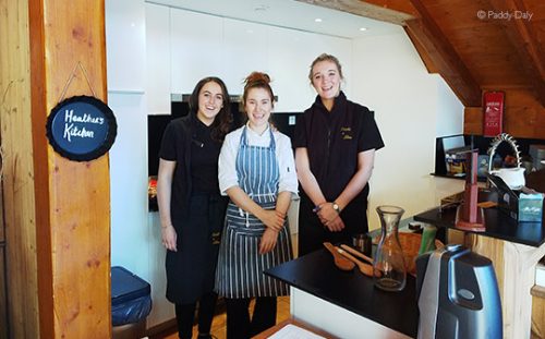 Chalet staff in kitchen at Flocon des Neiges, Reberty Village, Les Menuires