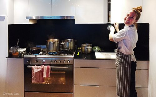 Chef Heather Frew in kitchen at Chalet Flocon des Neiges, Les Menuires