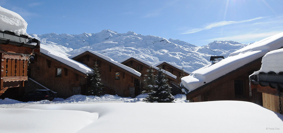 Morning, with fresh snow at Reberty Village, Les Menuires, French Alps