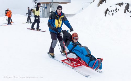 Tandem ski at Luz Ardiden, French Pyrenees