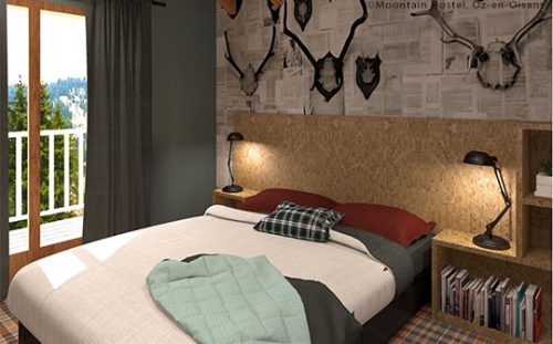 Moontain Hostel individual bedroom, Oz-en-Oisans
