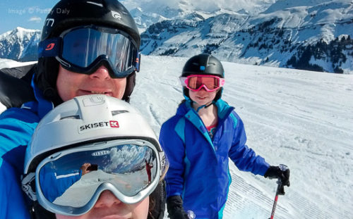 Paddy Daly and family skiing at Areches-Beaufort, French Alps