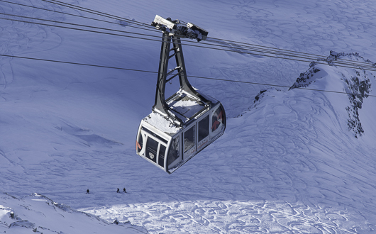 Grands Montets cable car, Argentiere, Chamonix Valley, French Alps
