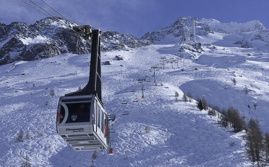 Grand Montets cable car, Argentiere, Chamonix Valley, French Alps