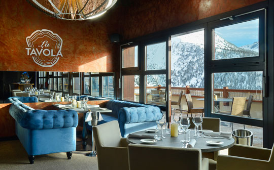 Restaurant interior at Hyatt Centric La Rosiere, French Alps