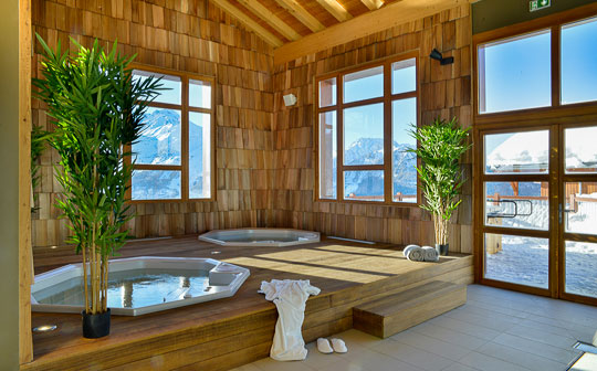 Jacuzzis in spa at Hyatt Centric LaRosiere, French Alps