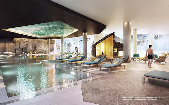 Simulation of the pool area, Club Med Tignes